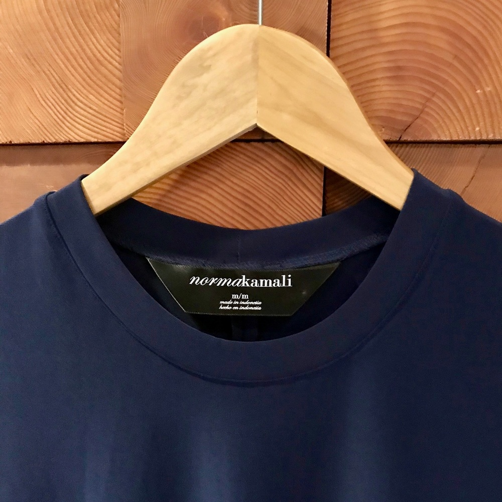 Norma Kamali, Medium, Navy Boxy T-Shirt Blouse